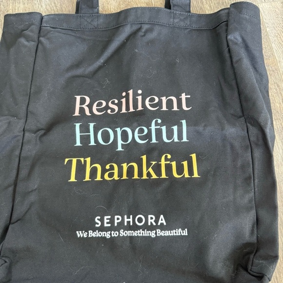 NWOT! Sephora Resilient Hopeful Thankful Canvas Bag - Picture 5 of 7